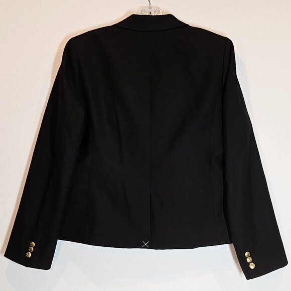 Womens J Crew Black Wool Schoolboy Blazer Size 12 Preppy Academia Ivy League - Picture 6 of 9